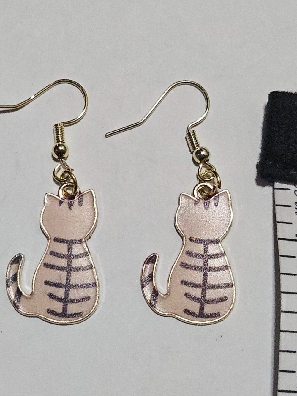 Handmade Cat Earrings- Brown Tabby